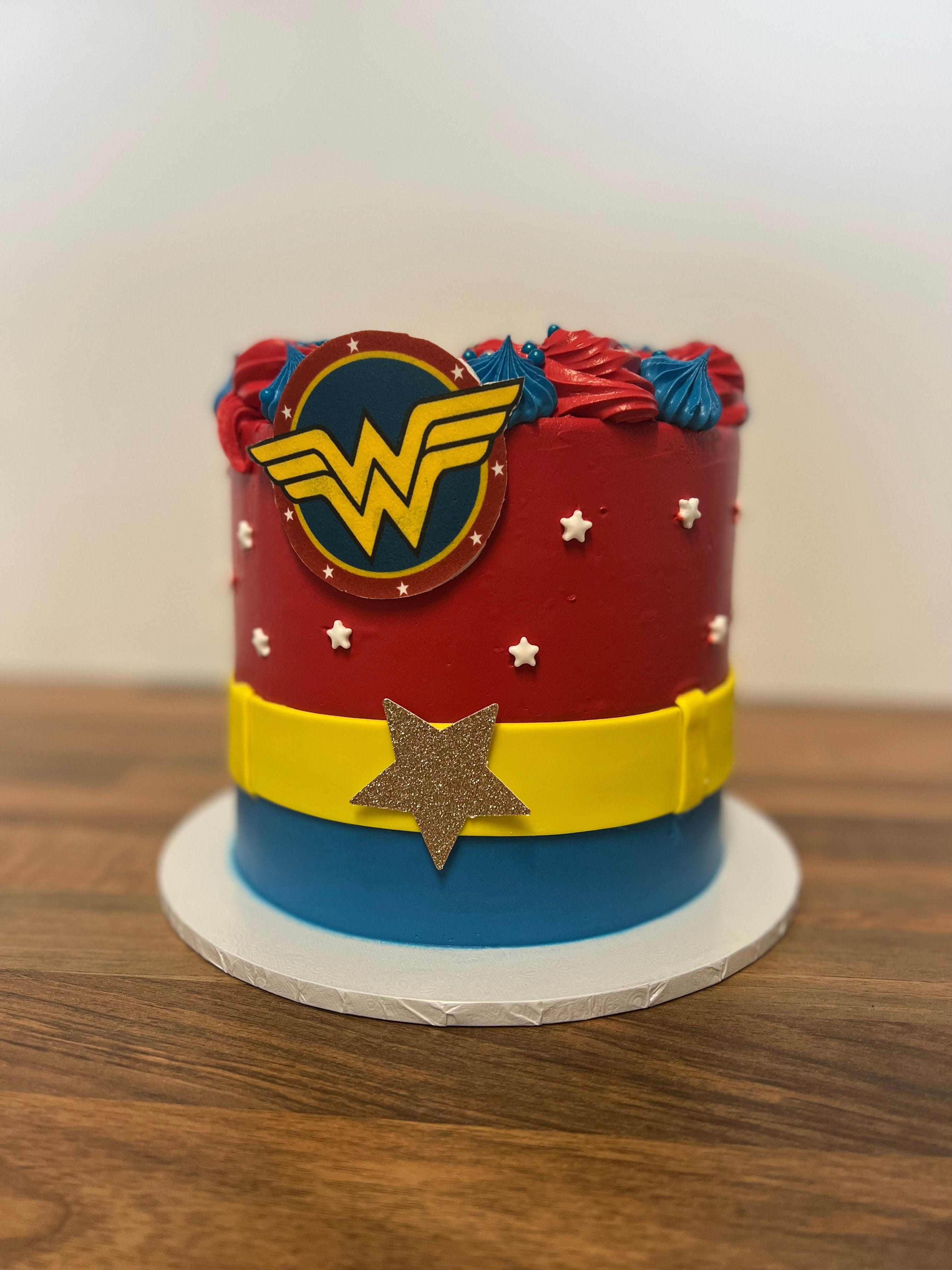 Wonder Woman Layer Cake - Classy Girl Cupcakes