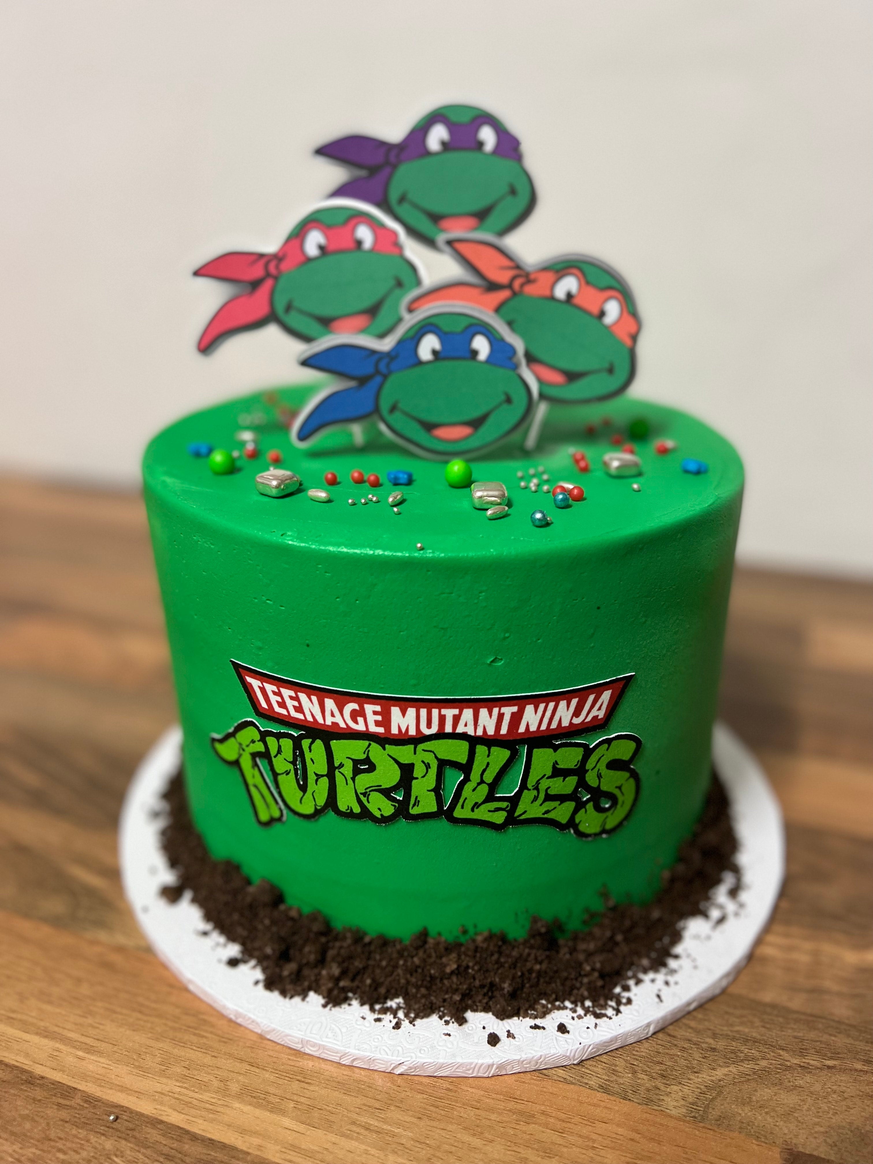 NINJA TURTLE CAKE (kids birthday cake idea and tutorial) - YouTube