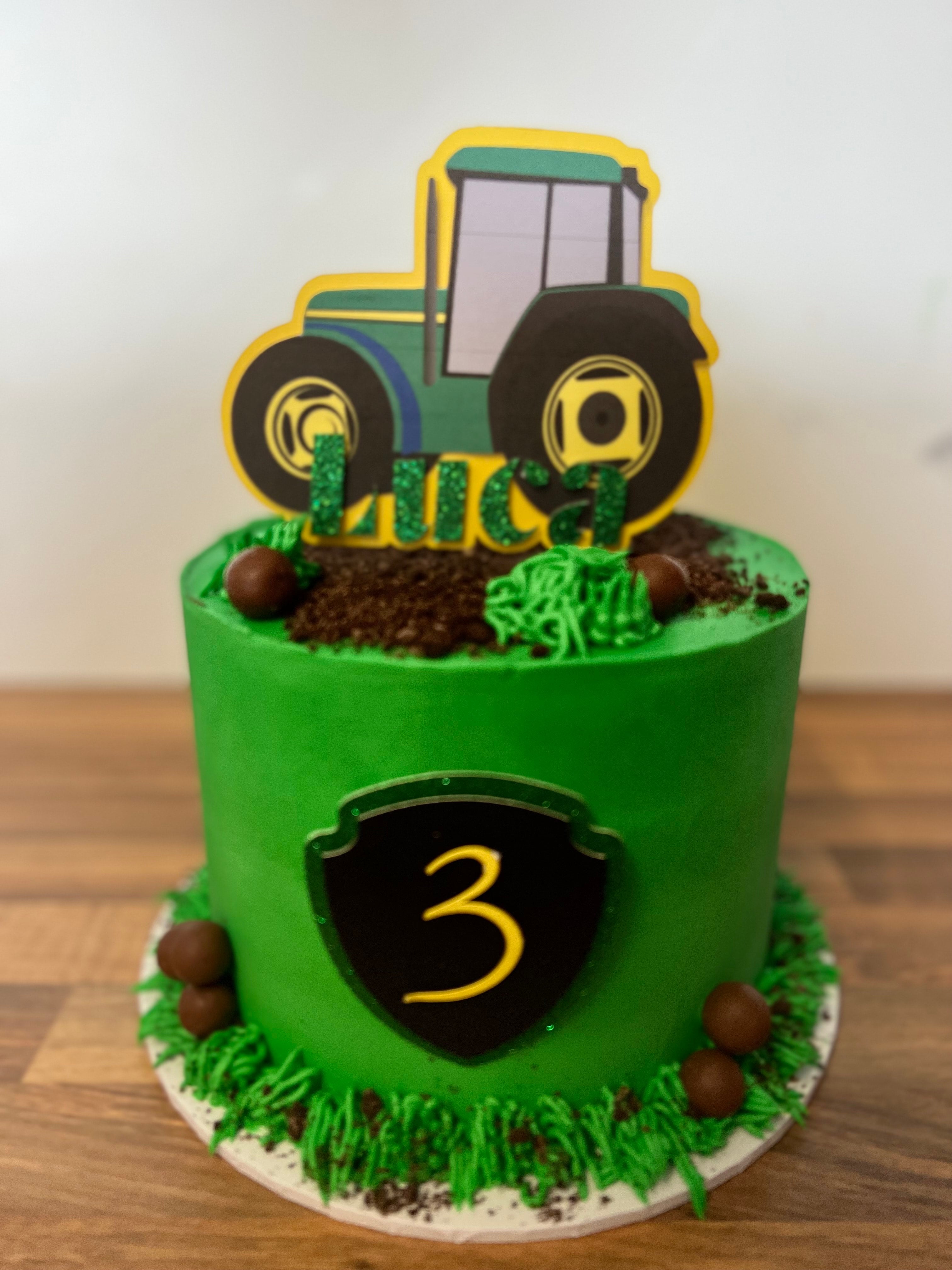 Tractor and Digger Birthday Cake No.K077 - Creative Cakes